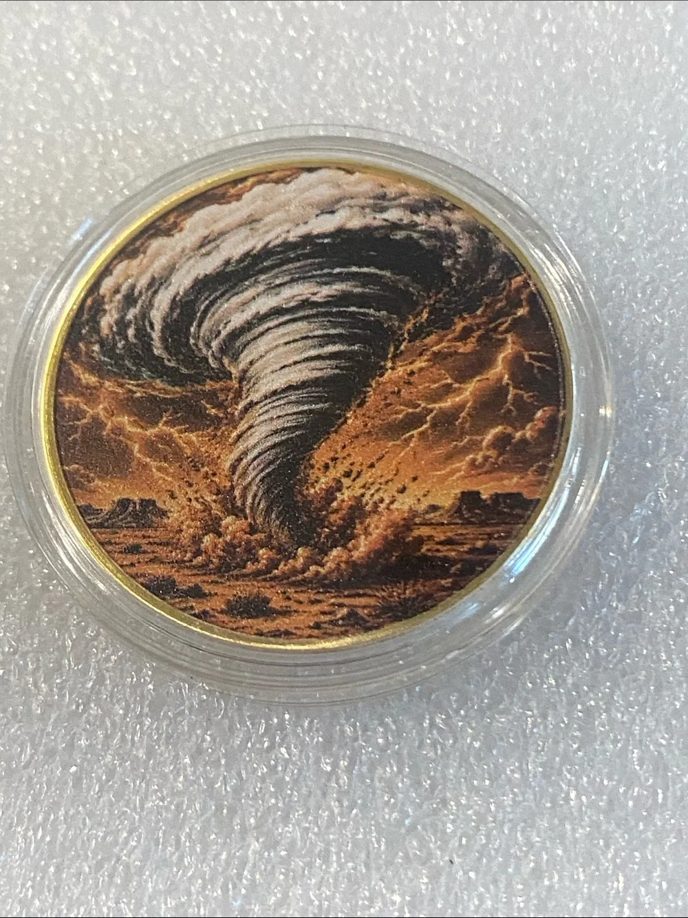 Tornado Art Coin in Brown and Black